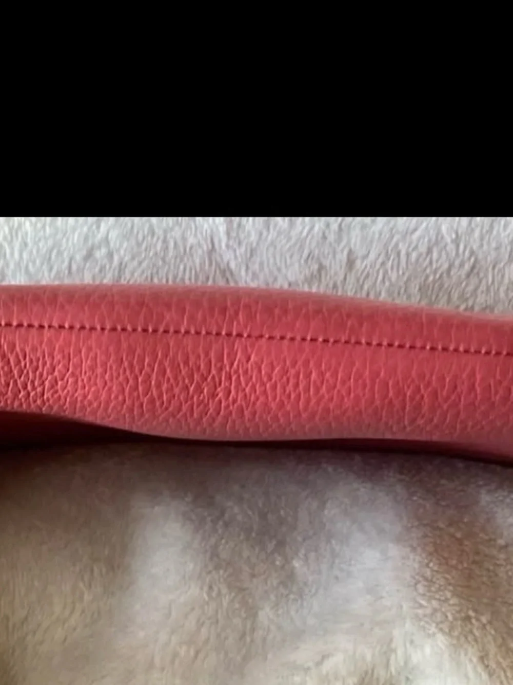 Coach Red Pebbled Leather Embossed Carriage Wristlet